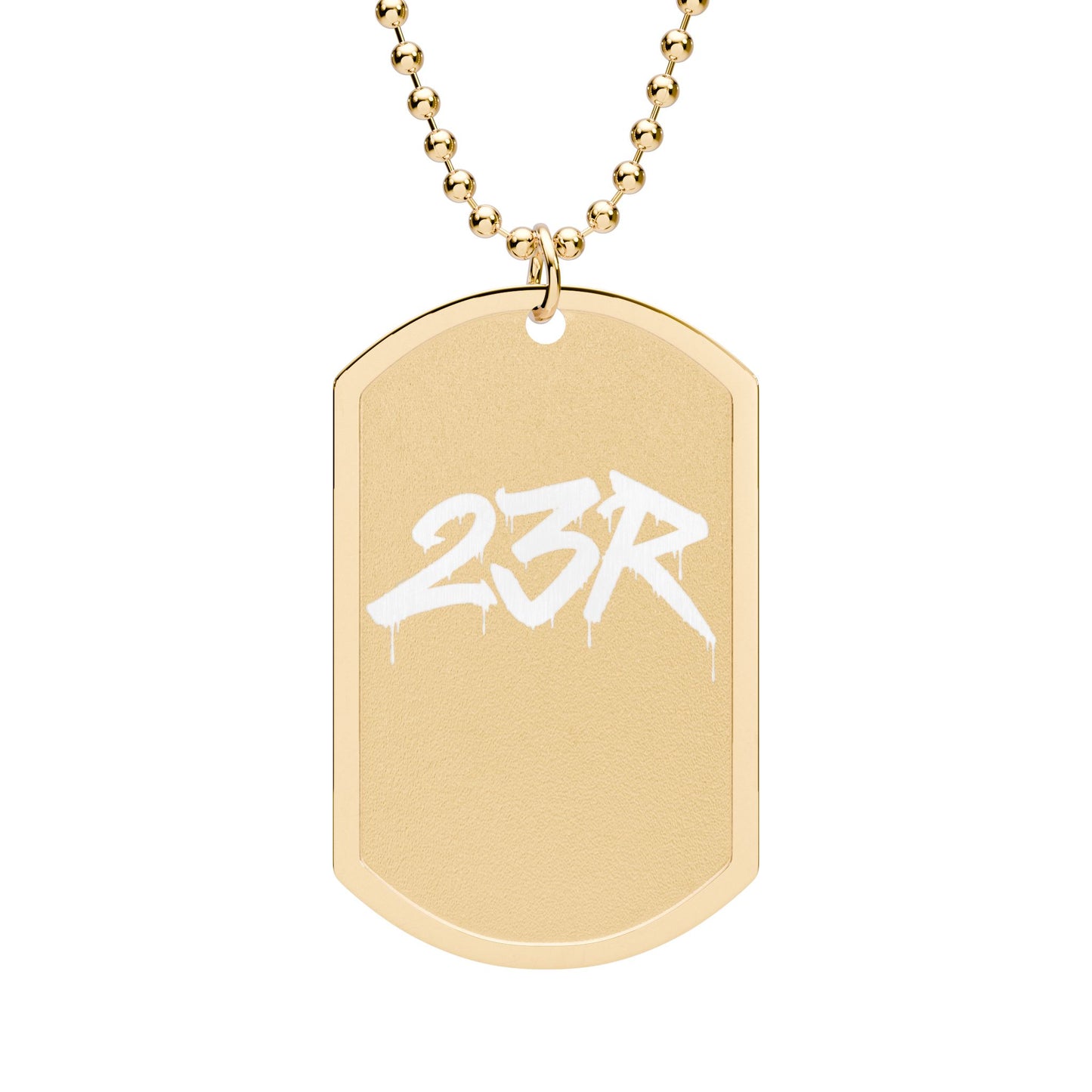 Gold  23R Graffiti Pendant Chain