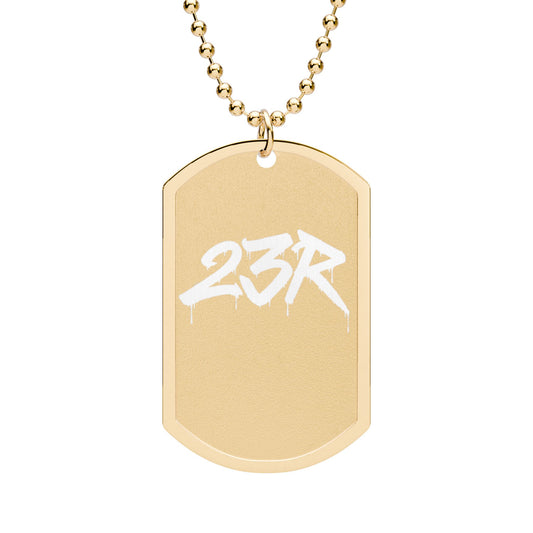 Gold  23R Graffiti Pendant Chain